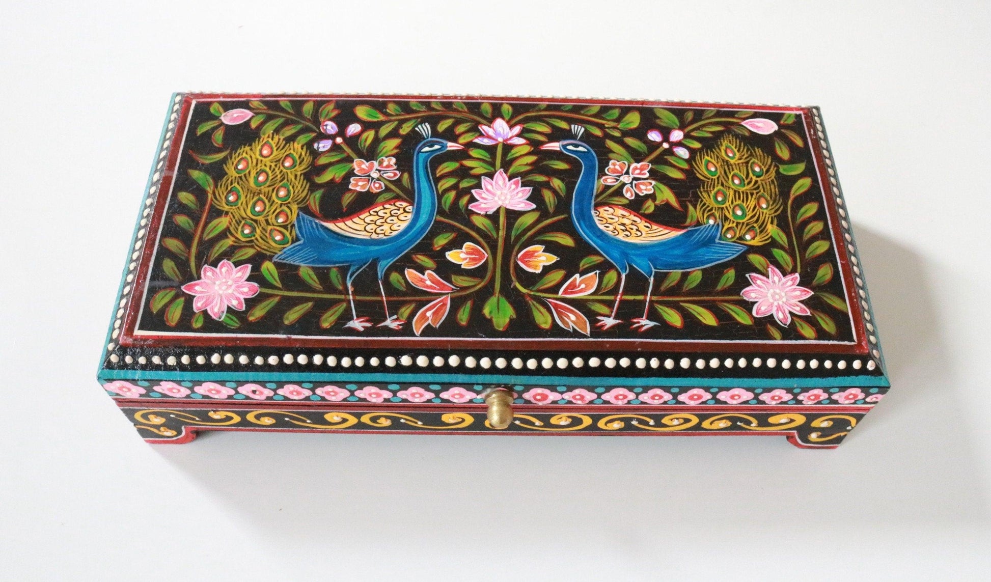 Peacock Wooden Jewelry Box Ethimaart 