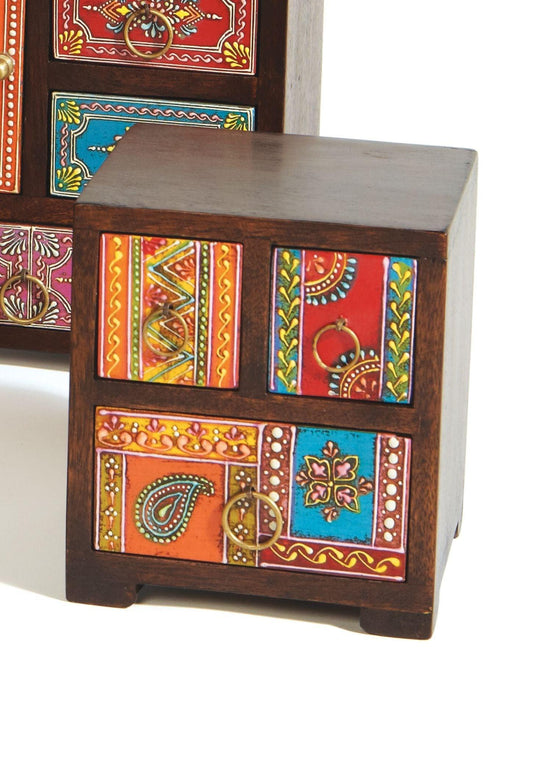 Wooden Chest Of Drawers- Handpainted Ethimaart 