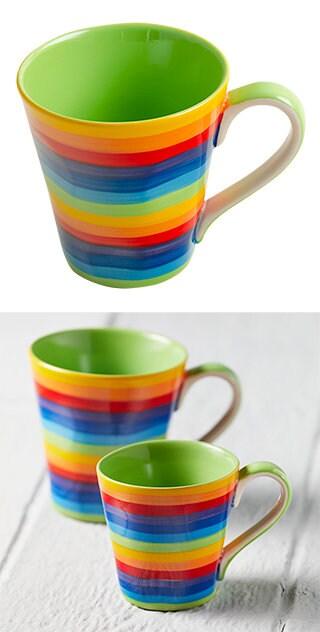 Large Rainbow Ceramic Mugs - Ethimaart 