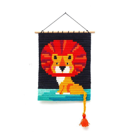 DIY Lion Wall Art- Needlepoint Craft Kit - Ethimaart 