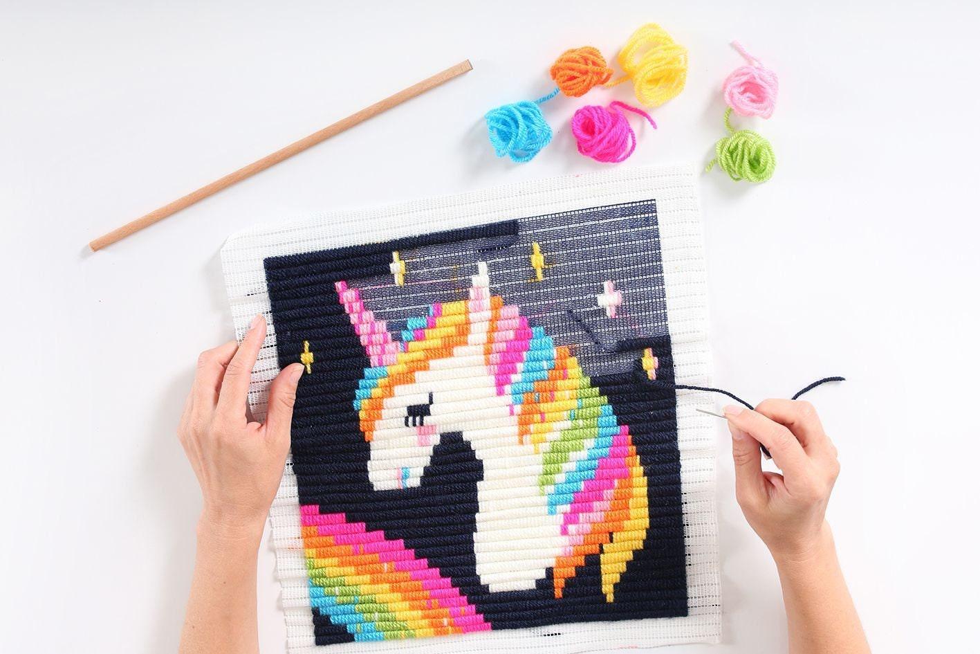 DIY Unicorn Wall Art - Needlepoint Craft Kit - Ethimaart 