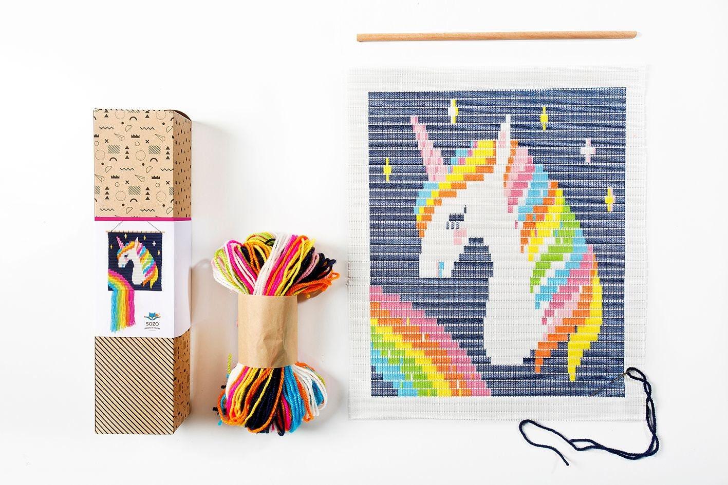 DIY Unicorn Wall Art - Needlepoint Craft Kit - Ethimaart 