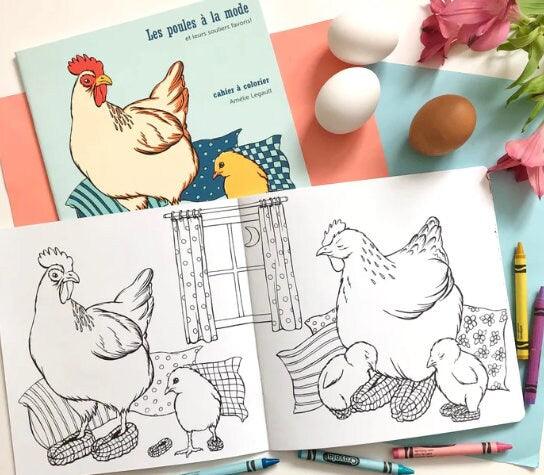 Easter Coloring Books; The Fashionable Hens - Ethimaart 