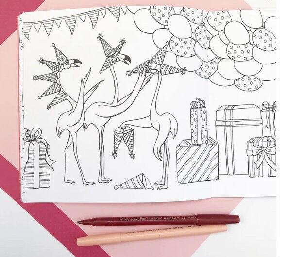 Pink Flamingo Coloring Book - Ethimaart 