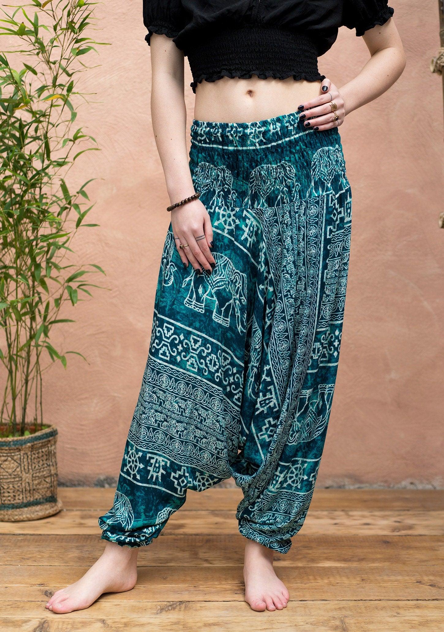 Unisex Thai Elephant Pants, Harem Pants With Mandala in Two-tone, Aladdin  Pants in Soft Viscose, Thai Pants, Yoga Pants/ Beach Pants - Etsy