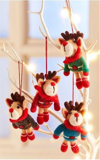 Superhero Felt Reindeers - Christmas Tree Decoration 